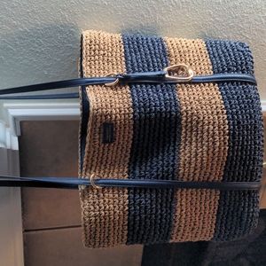 Lauren Ralph Lauren Tolton Crochet Straw Tote